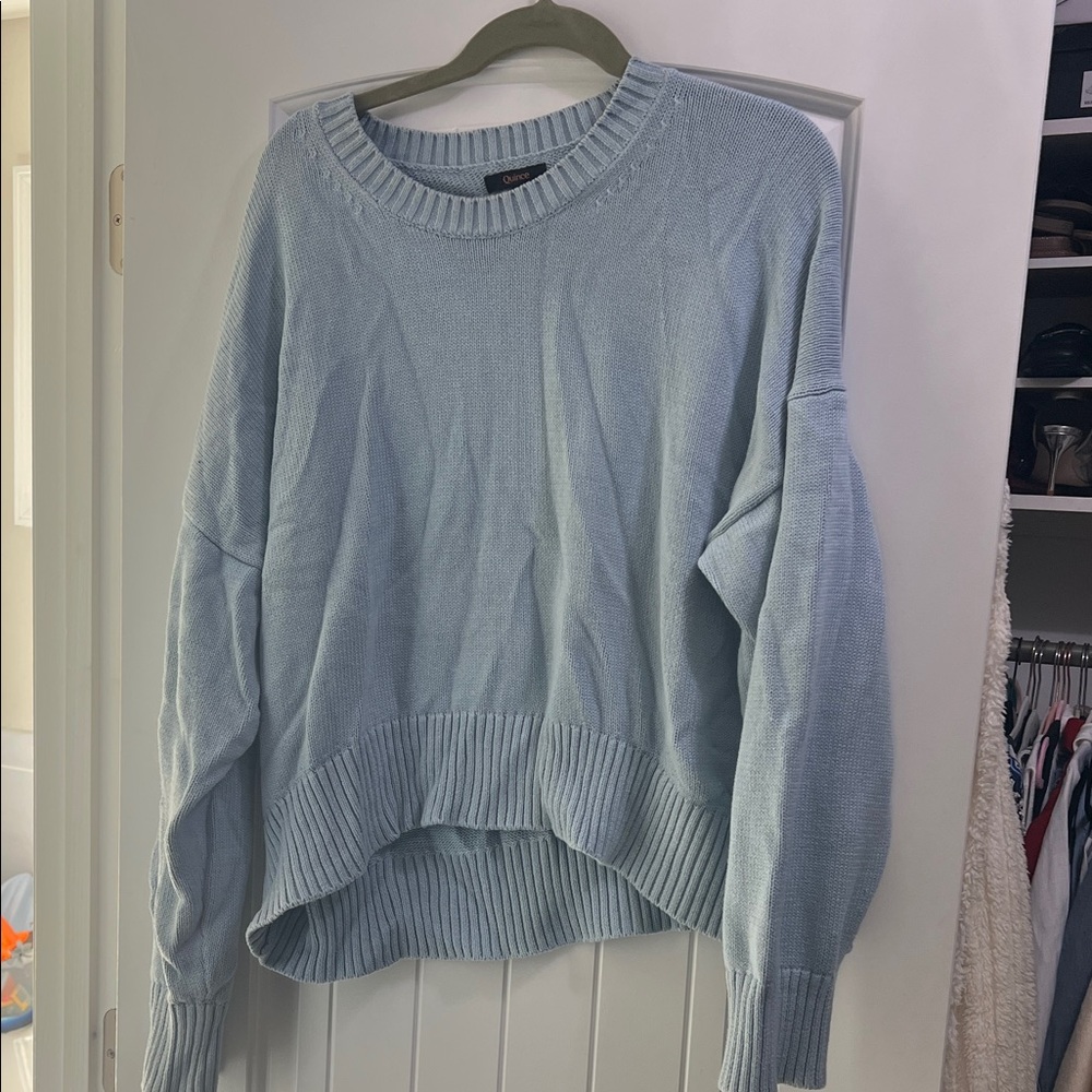 Quince Light Blue Crewneck Sweater